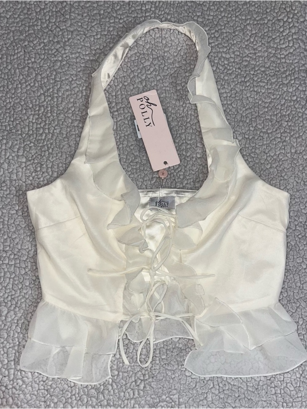 Oh Polly Halter Ruffled Tank - Picture 2 of 10